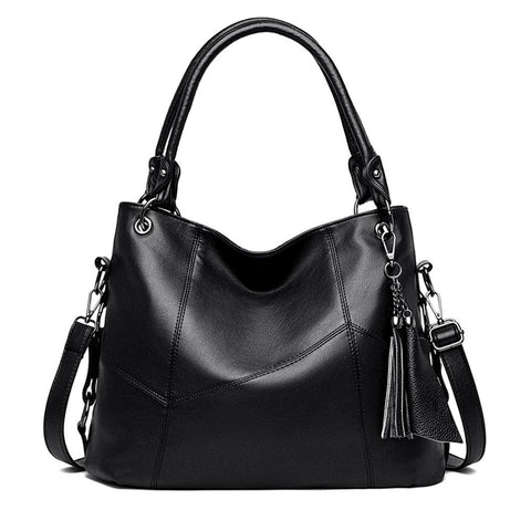Pu Leather Shoulder Bags Tassel Large Capacity Handbags Women For