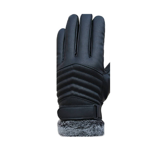 Pu Leather Winter Warm Gloves Windproof For Skiing Bicycling Hiking