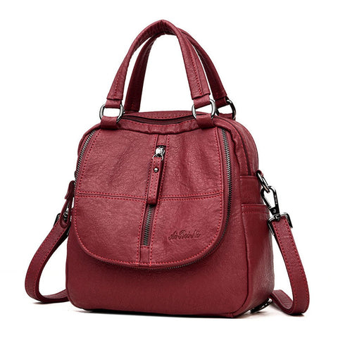 Pu Leather Women Backpacks Anti Theft Female School Shoulder Bags For Teenage Girls