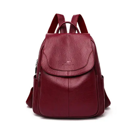 Pu Leather Backpacks Vintage Antitheft Backpacklarge Capacity Women Leisure School Travel Pack