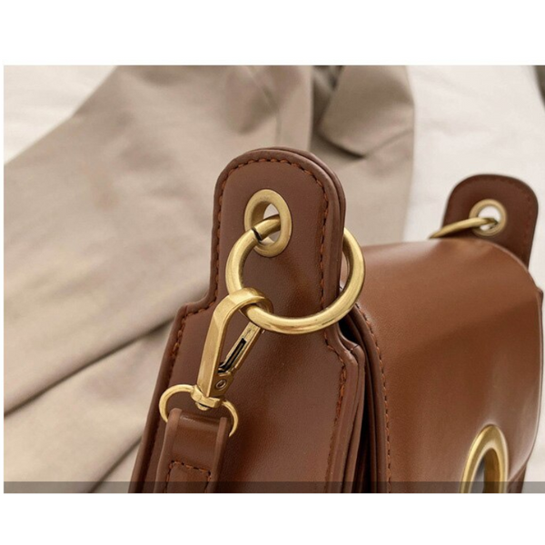 Pu Leather Saddle Fashion Shoulder Simple Bag Lady Solid Colour Handbags Women's Bags & Handbags