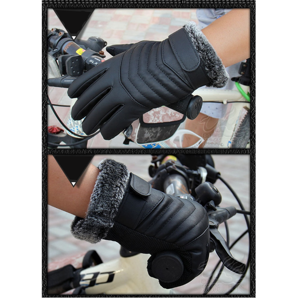 Pu Leather Winter Warm Windproof For Skiing Bicycling Hiking Gloves