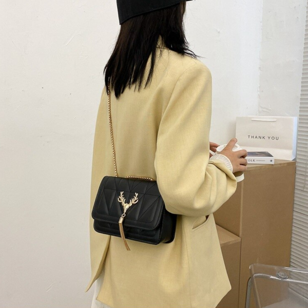 Pu Leather Women Fashion Elegant Chain Messenger Shoulder Bag Handbag Women's Bags & Handbags