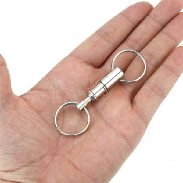 Pull Apart Key Removable Handy Keyring With Two Split Rings Silver