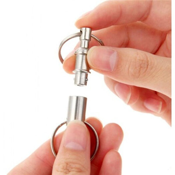 Pull Apart Key Removable Handy Keyring With Two Split Rings Silver