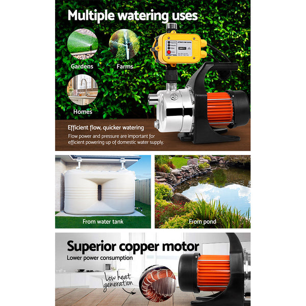 Giantz 800W High Pressure Garden Water Pump With Auto Controller Water Pumps & Pressure Tanks