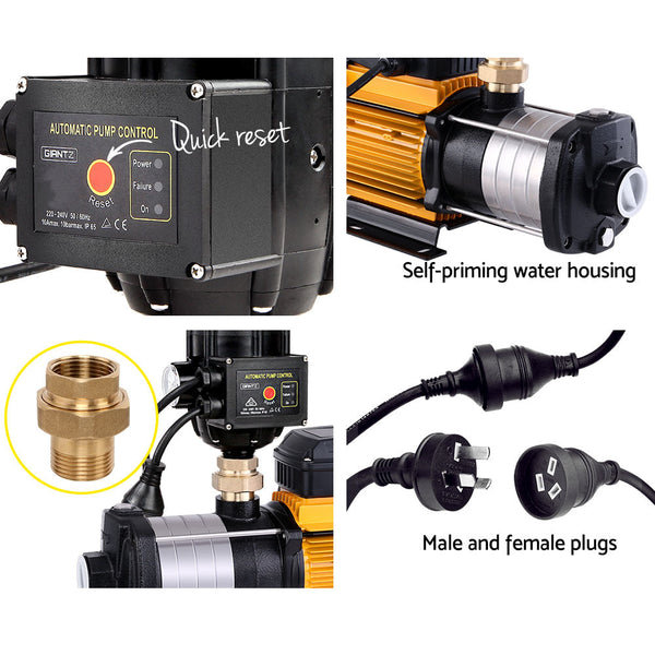Giantz Multi Stage Water Pump Pressure Rain Tank Garden Farm House Irrigation 2500W Water Pumps & Pressure Tanks