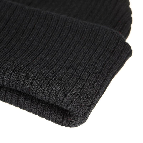 Pure Color Striped Warm Knitting Wool Beanie Outdoor Riding Unisex Knitted Hat Black