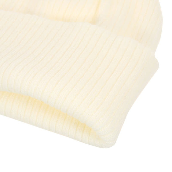 Pure Color Striped Warm Knitting Wool Beanie Outdoor Riding Unisex Knitted Hat White Beanies