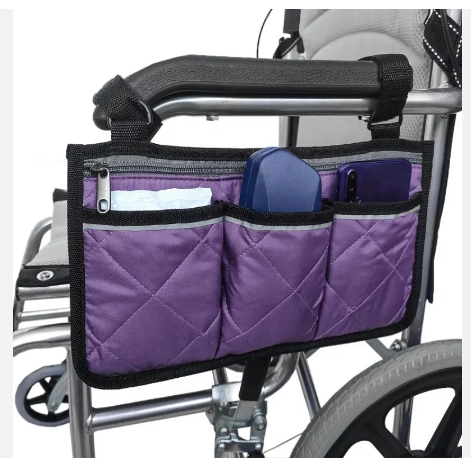 Pram Organisers & Nets Cycling Walker Bag Rollator Organizer Pockets Wheelchair Scooter Stroller Side Storage