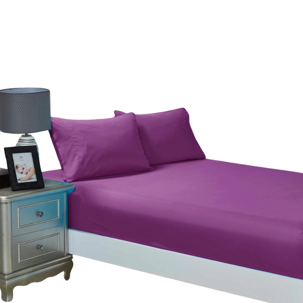 Fabric Fantastic 1000Tc Ultra Soft Fitted Sheet & 2 Pillowcases Set Super King Size Bed Sheets