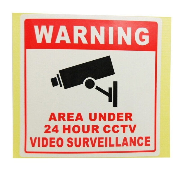 Pvc Cctv Video Surveillance Security Camera Alarm Sticker Redu0026black Security Signs & Decals