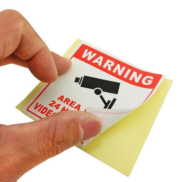 Pvc Cctv Video Surveillance Security Camera Alarm Sticker Redu0026black Security Signs & Decals