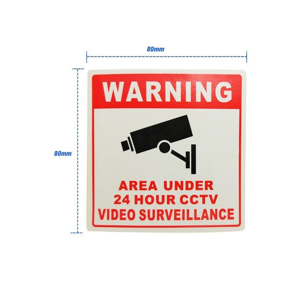 Pvc Cctv Video Surveillance Security Camera Alarm Sticker Redu0026black Security Signs & Decals