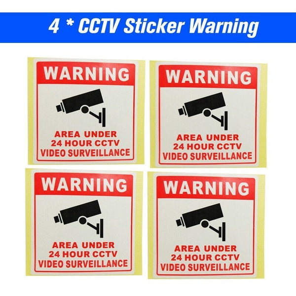 Pvc Cctv Video Surveillance Security Camera Alarm Sticker Redu0026black Security Signs & Decals