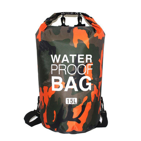 Pvc Waterproof Dry Bag 15L Camo Outdoor Diving Foldable Man Women Beach Swimming Rafting River Ocean Backpack