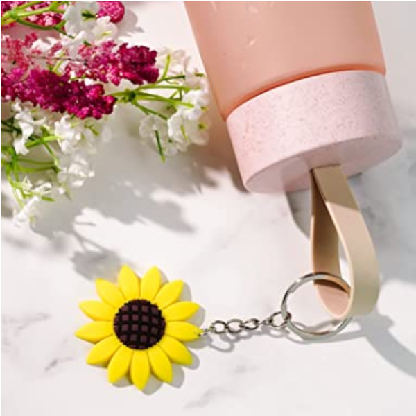Pvc Key Ring Keychain Organizer Sunflower Holder Toy Pendant Gift Keyrings