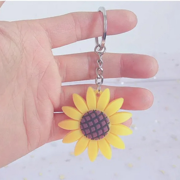 Pvc Key Ring Keychain Organizer Sunflower Holder Toy Pendant Gift