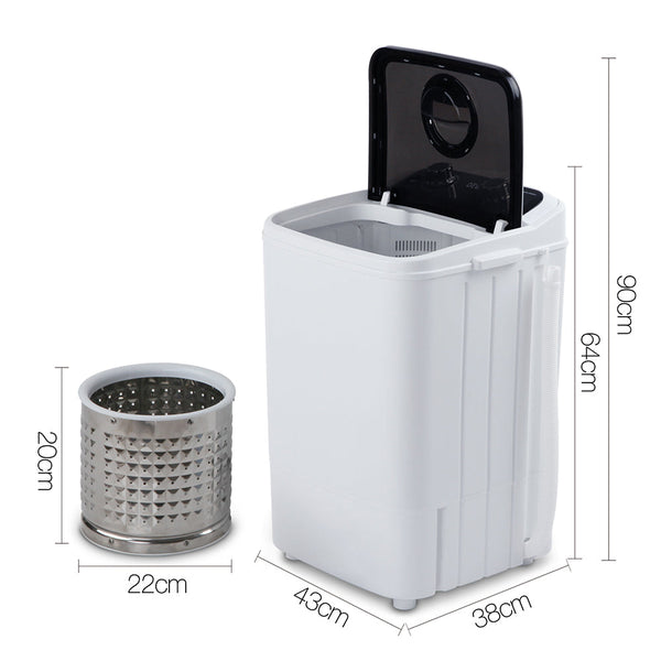Devanti 4.6Kg Mini Portable Washing Machine Black Washing Machines