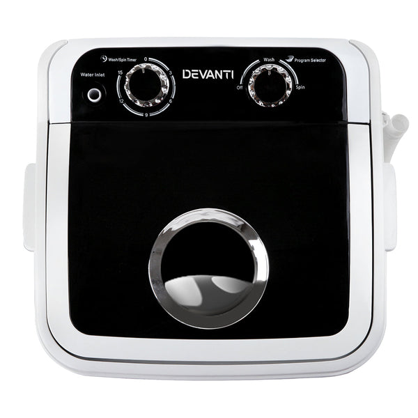 Devanti 4.6Kg Mini Portable Washing Machine Black Washing Machines