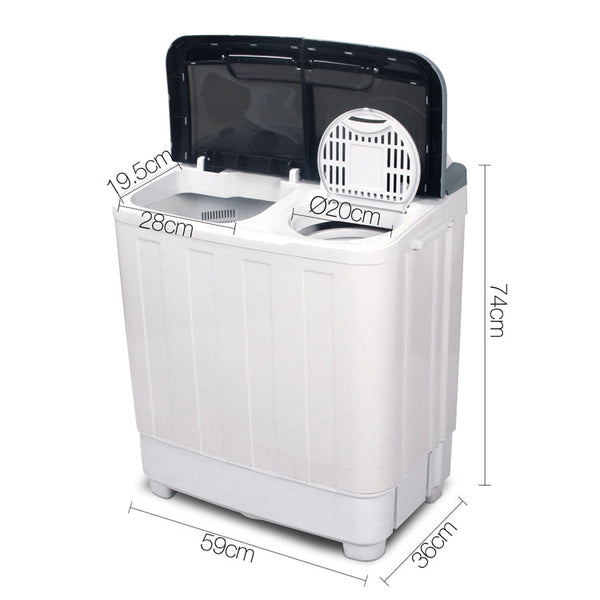 Devanti 5Kg Mini Portable Washing Machine White Washing Machines