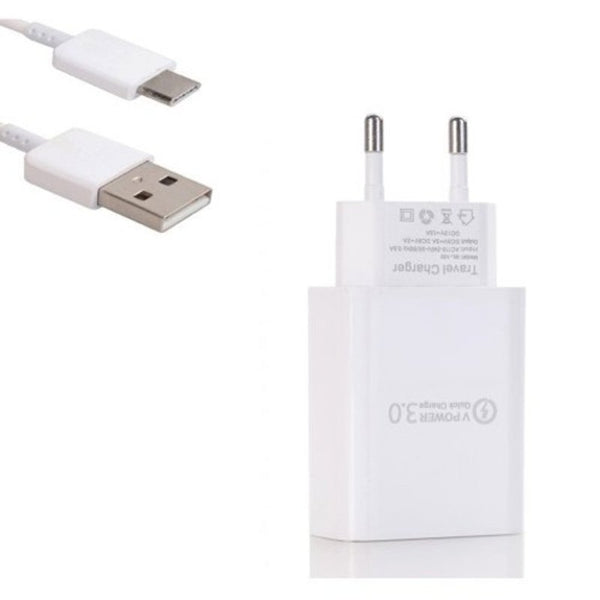 Qc 3.0 Power Adapter Quick Charger Type Cable For Xiaomi Mi 8 / Mix 6 Pro White
