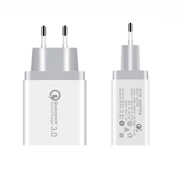 Qc3.0 Usb Fast Wall Charger Power Adapter For Iphone / Xiaomi Huawei Samsung White