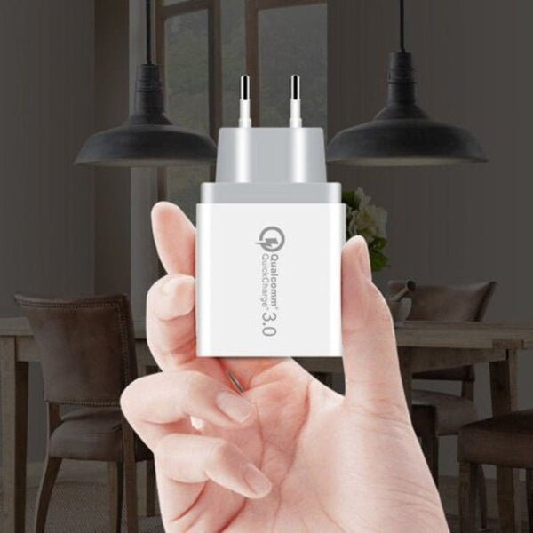 Qc3.0 Usb Fast Wall Charger Power Adapter For Iphone / Xiaomi Huawei Samsung White