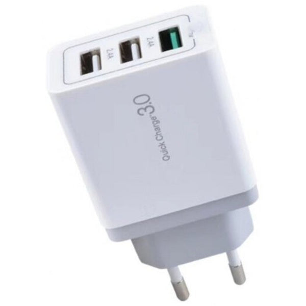 Qc3.0 Power Adapter 3Usb Mobile Phone Fast Charge Charger White