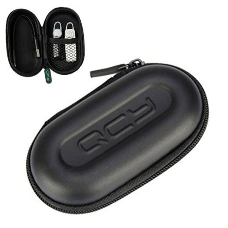 Qcy Storage Bag Headphone Case For Cable Charger Earphone Memory Card Black Storage Bags