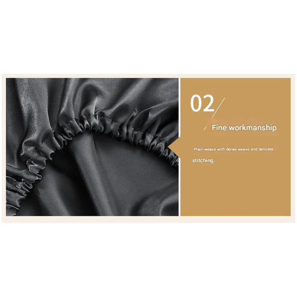 Navy Blue Silky Satin Pillowcase Pair Smooth For Hair & Skin Elastic Fitted (46X70+16Cm) Pillow Cases