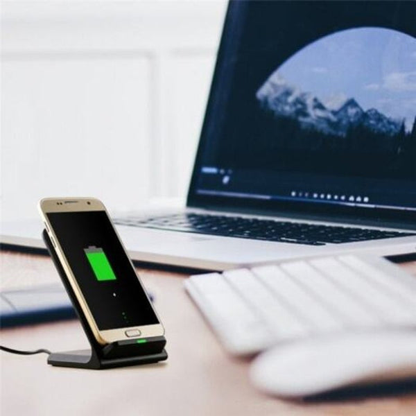 Qi Wireless Fast Charger Charging Stand Dock Pad For Samsung Galaxy S8 / Note Iphone X Plus Black Chargers & Cradles