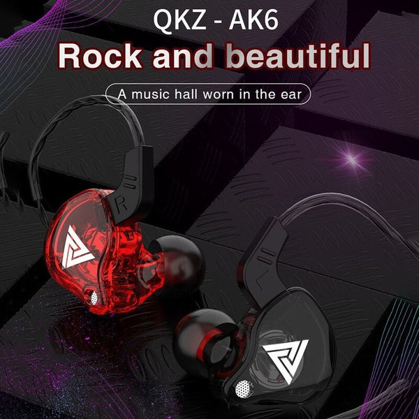 Ak6 Universal 3.5Mm Hifi Sport Headphones In Ear Earphone For Running With Microphone Headset Music Earbuds Red Headsets & Earpieces