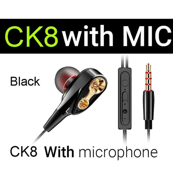 Ck8 3.5Mm Wired In Ear Headphone With Microphone Black