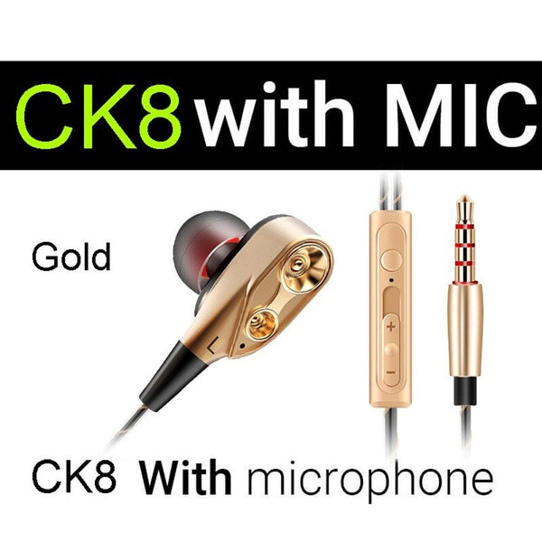 Ck8 3.5Mm Wired In Ear Headphone With Microphone Gold