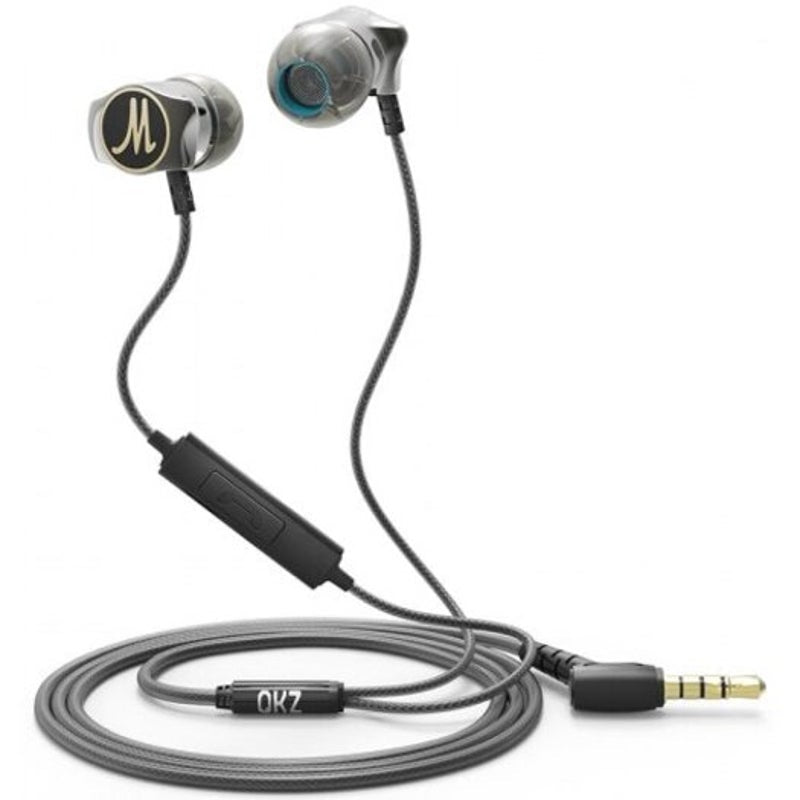 Dm7 3.5Mm Aluminum Alloy In Ear Wired Earphone Black With Mic Earbuds