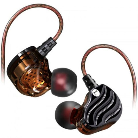 Kd4 Dual Dynamic Hifi Earphone Wired In Earbuds Black