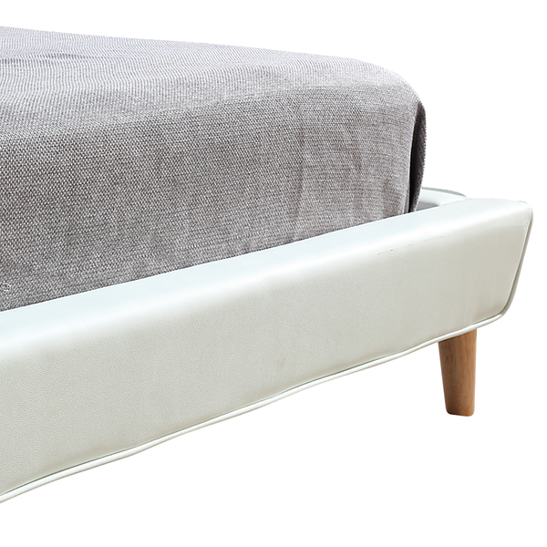 Palermo Queen Pu Leather Deluxe Bed Frame White Queen Bed Frames