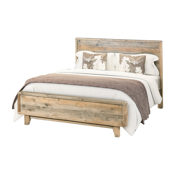 Melbournians Furniture Queen Size Bed Frame In Solid Antique Design Light Brown Queen Bed Frames