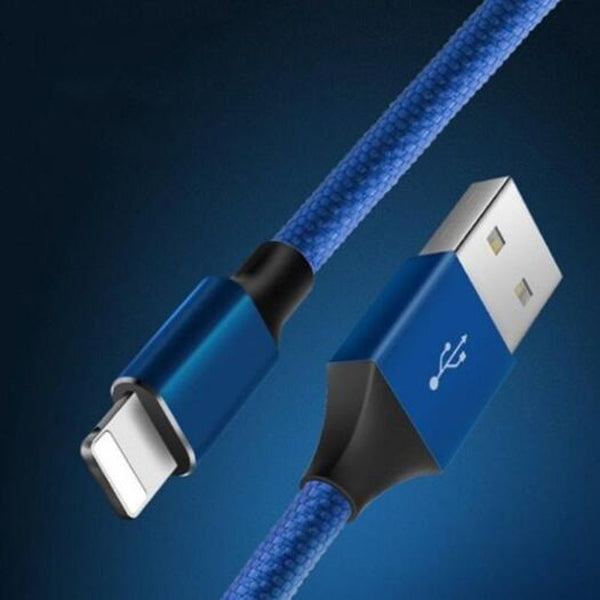 Quick Charge Cable For Iphone X / 6S 7 Plus 8 Cobalt Blue