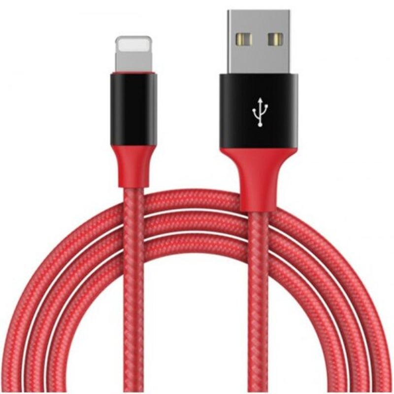 Quick Charge Durable Fashion Charging Cable For Iphone 5S / 6 7 8 X Lava Red