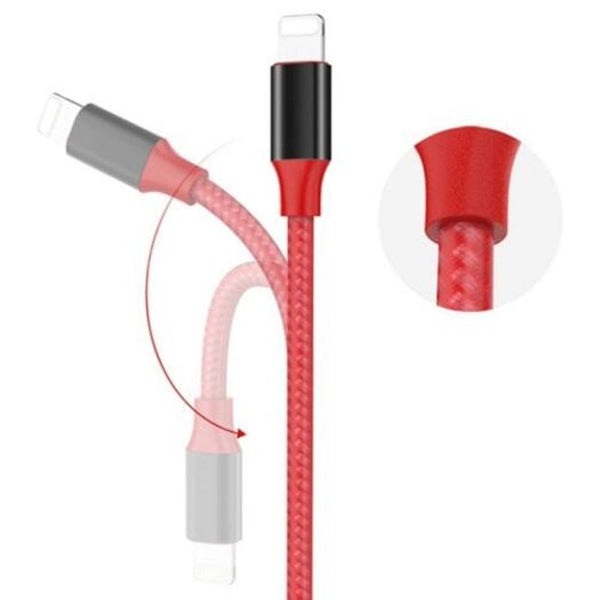 Quick Charge Durable Fashion Charging Cable For Iphone 5S / 6 7 8 X Lava Red