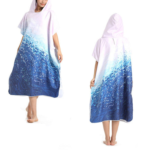Quick Dry Towel Bath Robe Poncho For Surfing Beach Swim Outdoor Sports