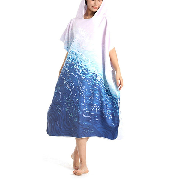 Quick Dry Towel Bath Robe Poncho For Surfing Beach Swim Outdoor Sports