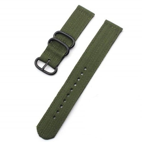 Quick Release Nylon Canvas Fabric Band Strap For Amazfit 2 Storts Watch Army Green