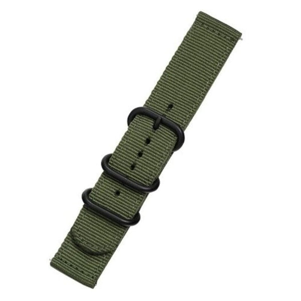 Quick Release Nylon Canvas Fabric Band Strap For Amazfit 2 Storts Watch Army Green