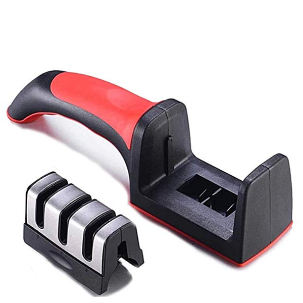 Quick Sharpener Professional 3 Stages Knife Grinder Non Slip Silicone Rubber Kitchen Tools Red Sharpeners