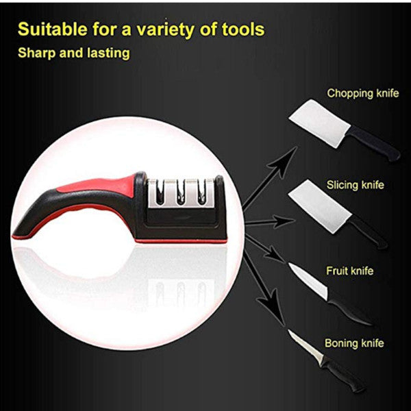 Sharpeners Quick Sharpener Professional 3 Stages Knife Grinder Non Slip Silicone Rubber Kitchen Tools Red