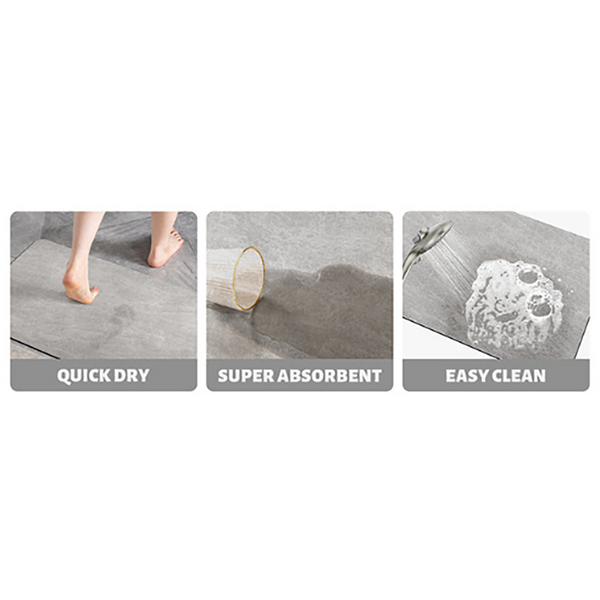 2 Pcs Oval Dark Grey Quick Dry Absorbent Non Slip Bath Rug For Bathroom Kitchen Entryway 40X60cm Bath Mats Rugs & Toilet Covers