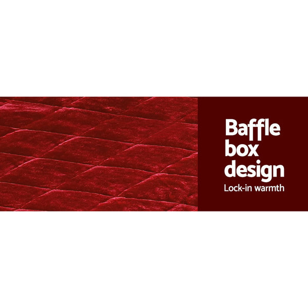 Giselle Faux Mink Quilt Super King Burgundy Super King Doonas